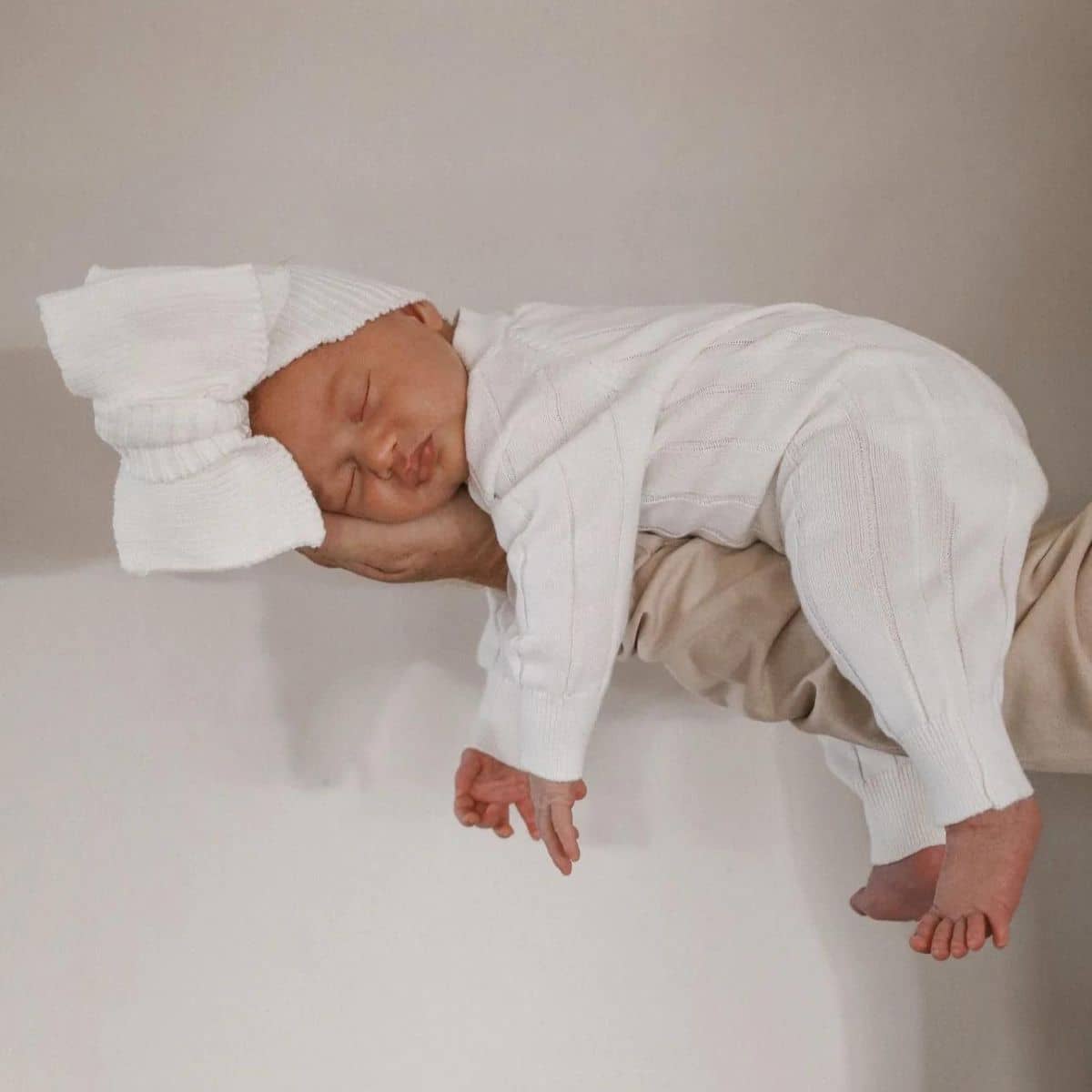 Blossom & Pear Ribbed Knit Romper - Milk - Image 7