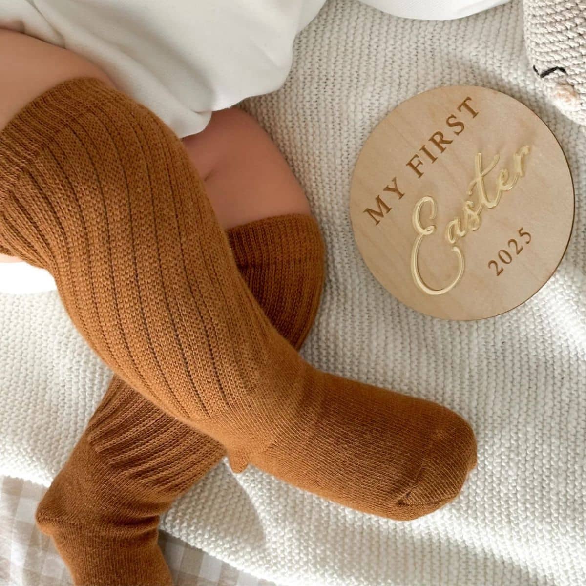 Blossom & Pear Scrunch Socks - Brown - Image 4