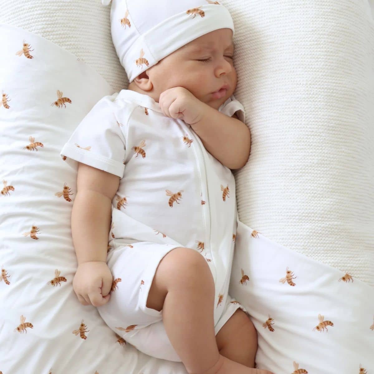 Blossom & Pear Short Sleeve Bamboo Growsuit - Honey Bee - Image 2