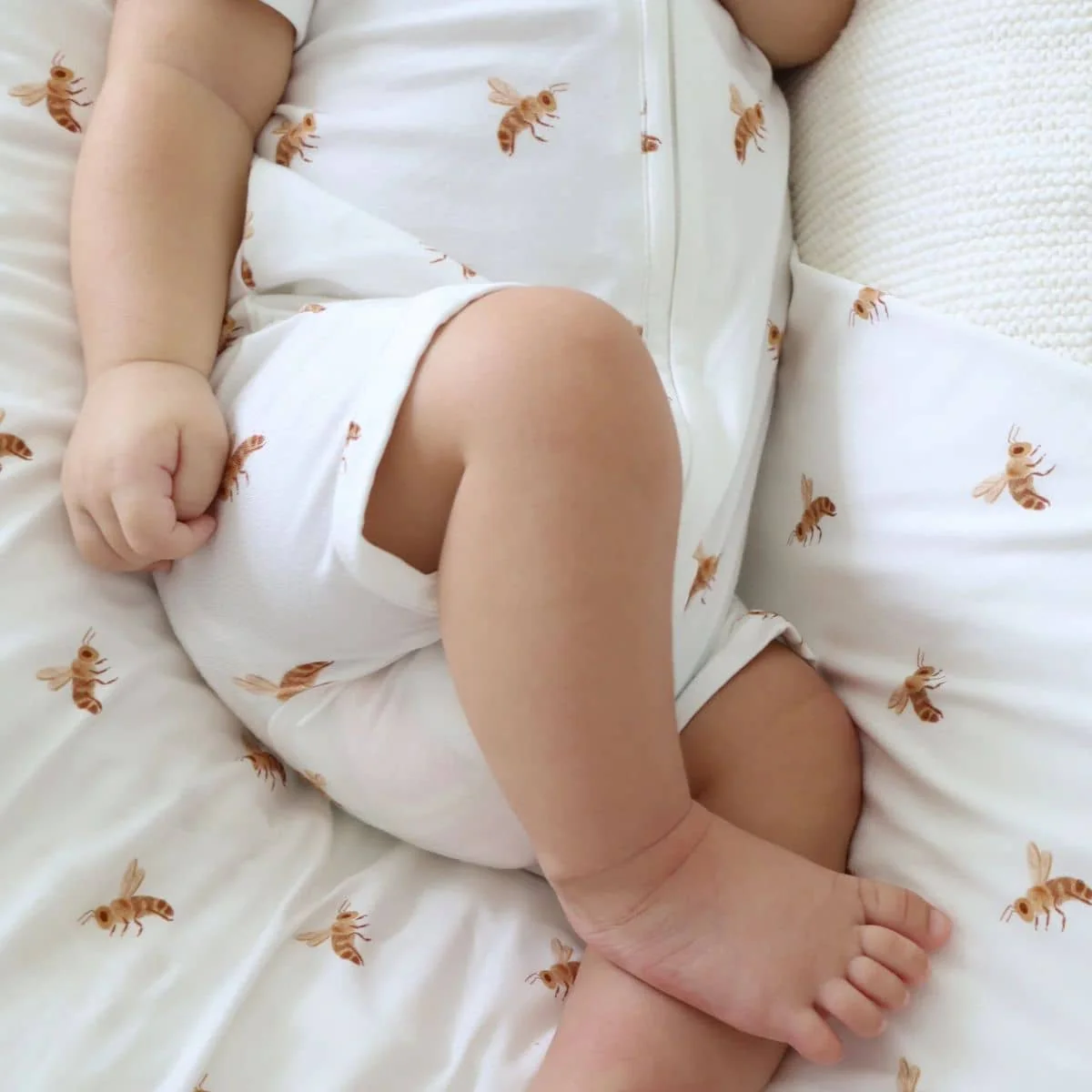 Blossom & Pear Short Sleeve Bamboo Growsuit - Honey Bee - Image 3