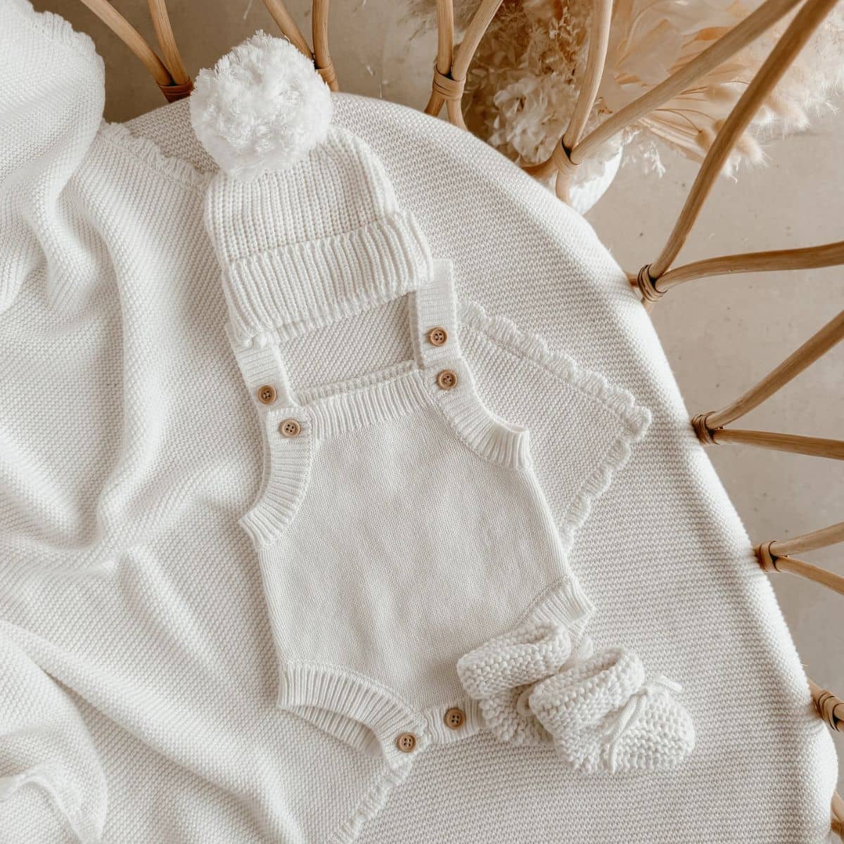 Blossom & Pear Singlet Mini Knit Romper - Milk - Image 3