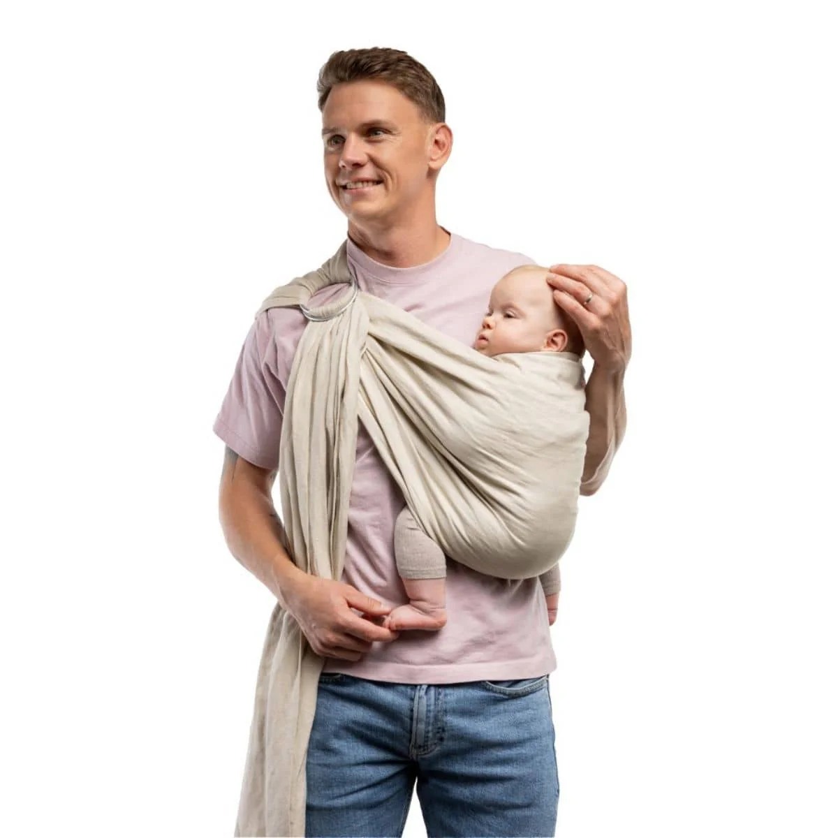 Boba Linen Ring Sling - Pampas - Image 6