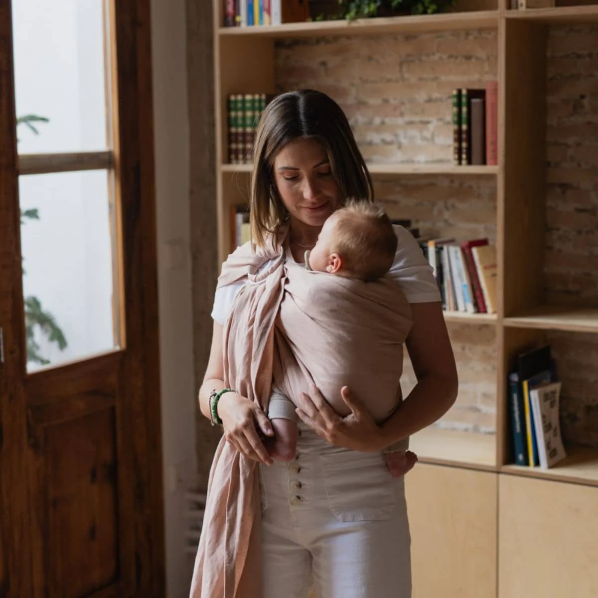 Boba Linen Ring Sling - Peony - Image 11