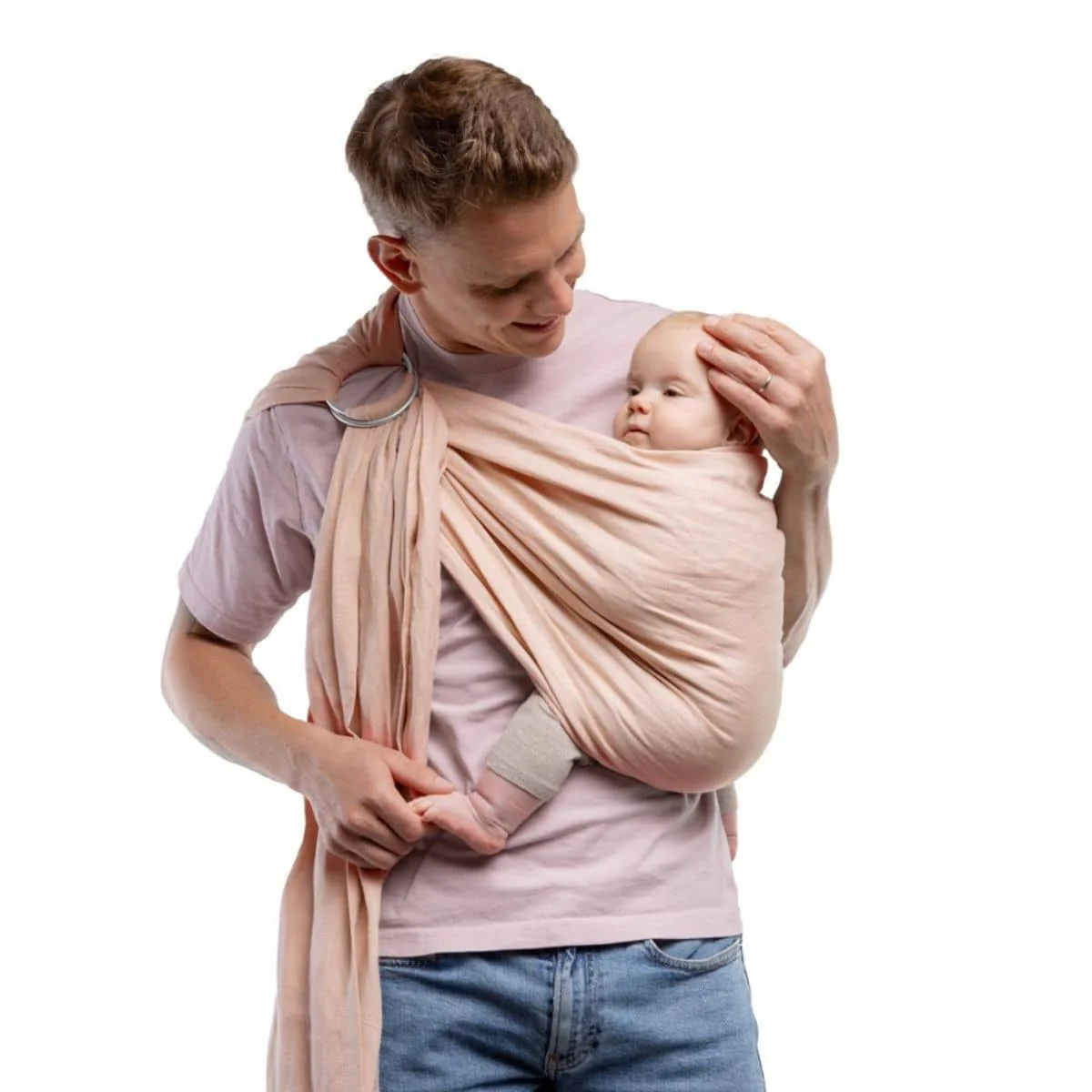 Boba Linen Ring Sling - Peony - Image 4