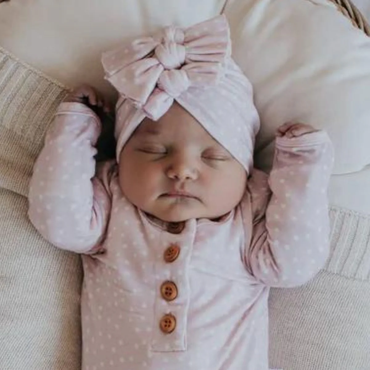 Bowy Made Baby Bowy Turban - Dotty - Image 3