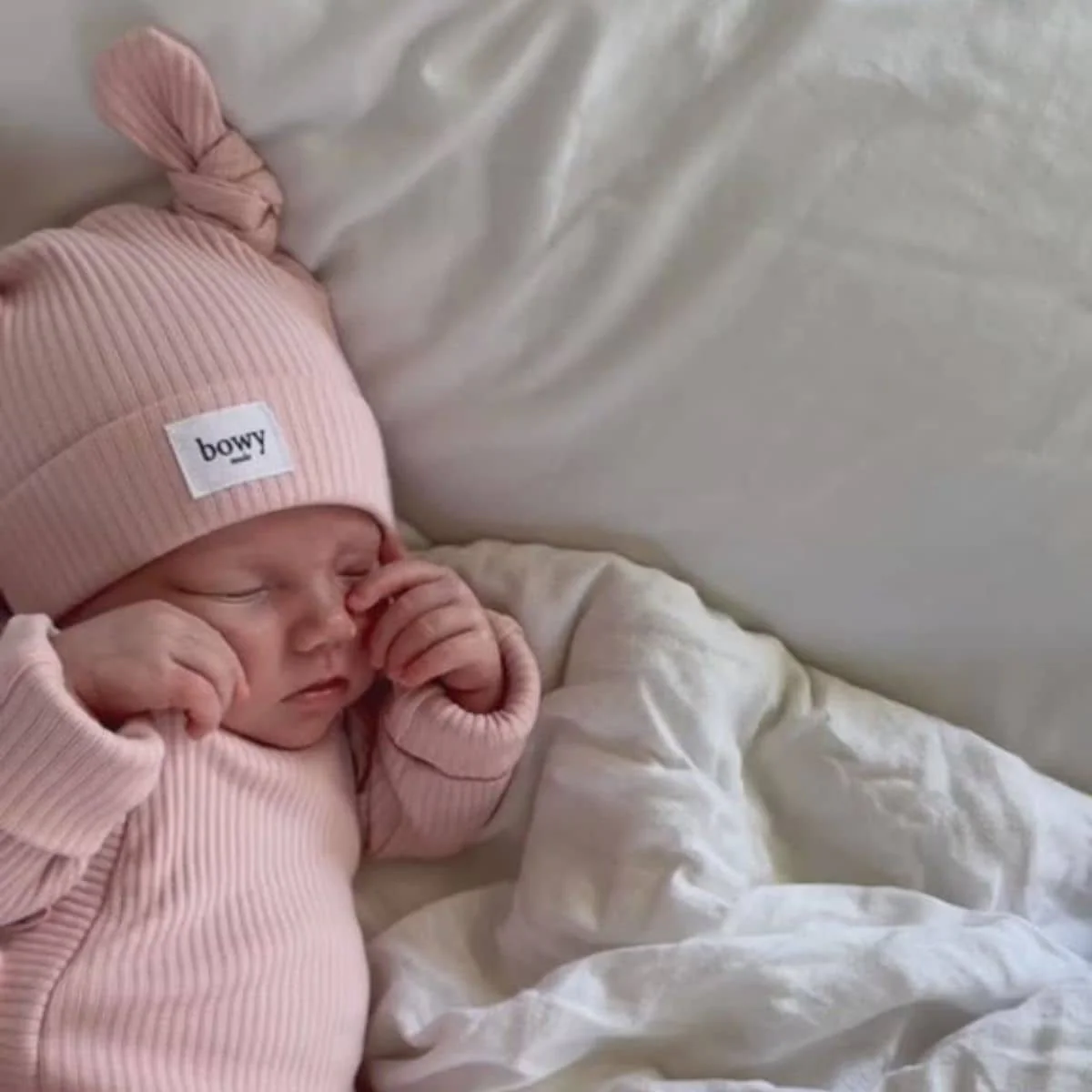 Bowy Made Double Knot Beanie - Dusty Pink - Image 17