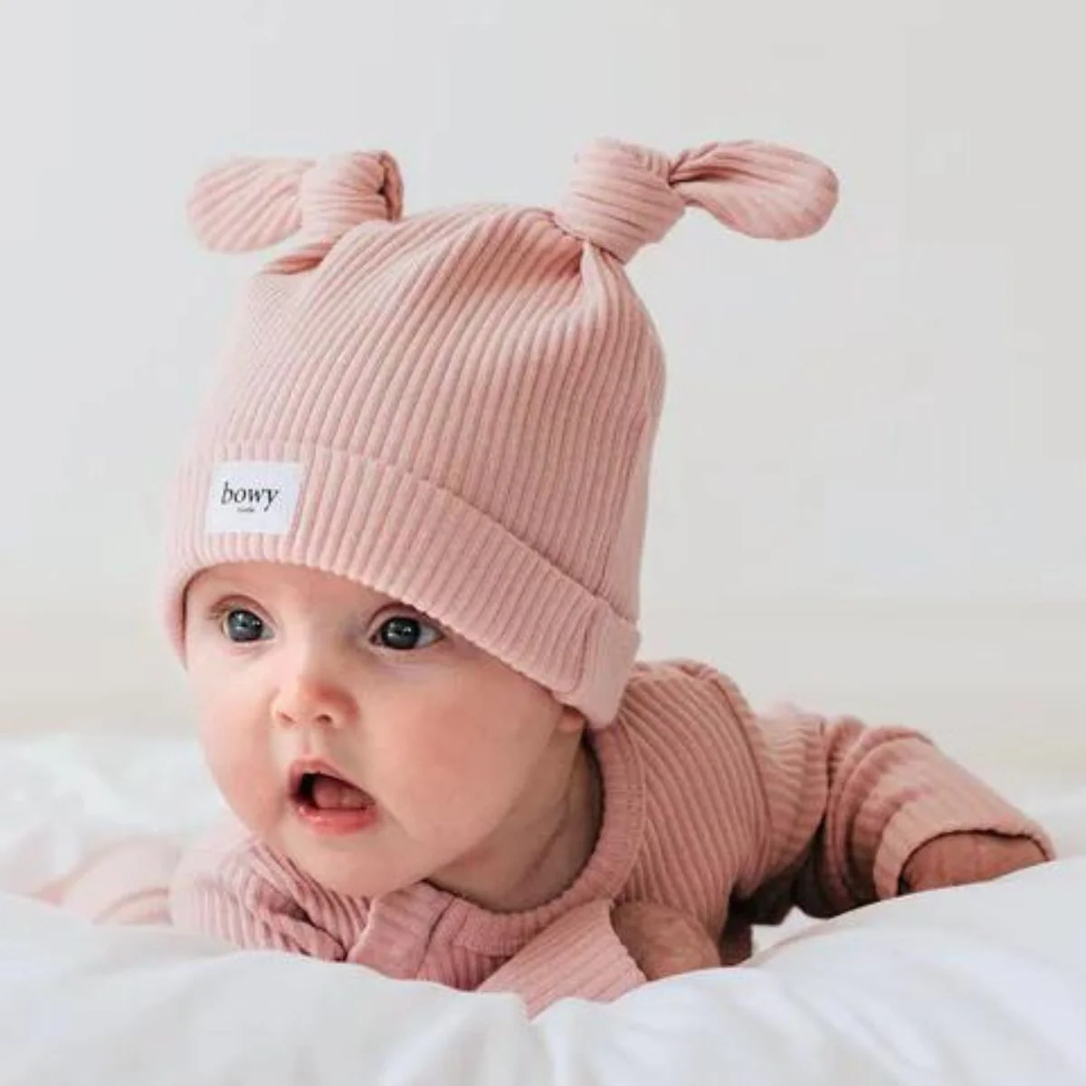 Bowy Made Double Knot Beanie - Dusty Pink - Image 5
