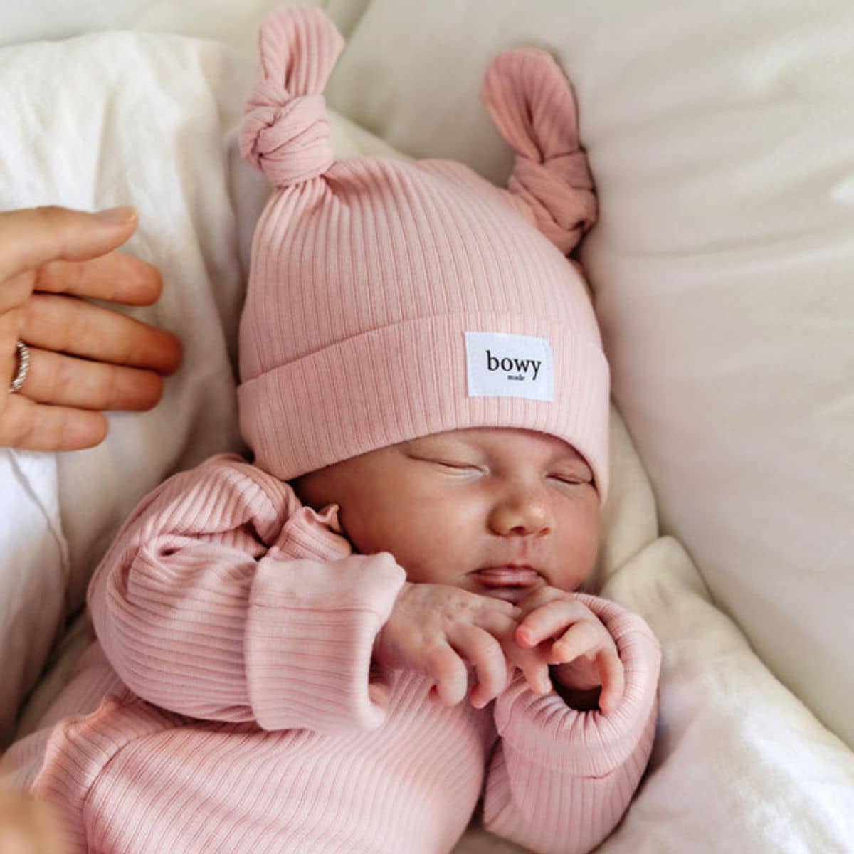 Bowy Made Double Knot Beanie - Dusty Pink - Image 6