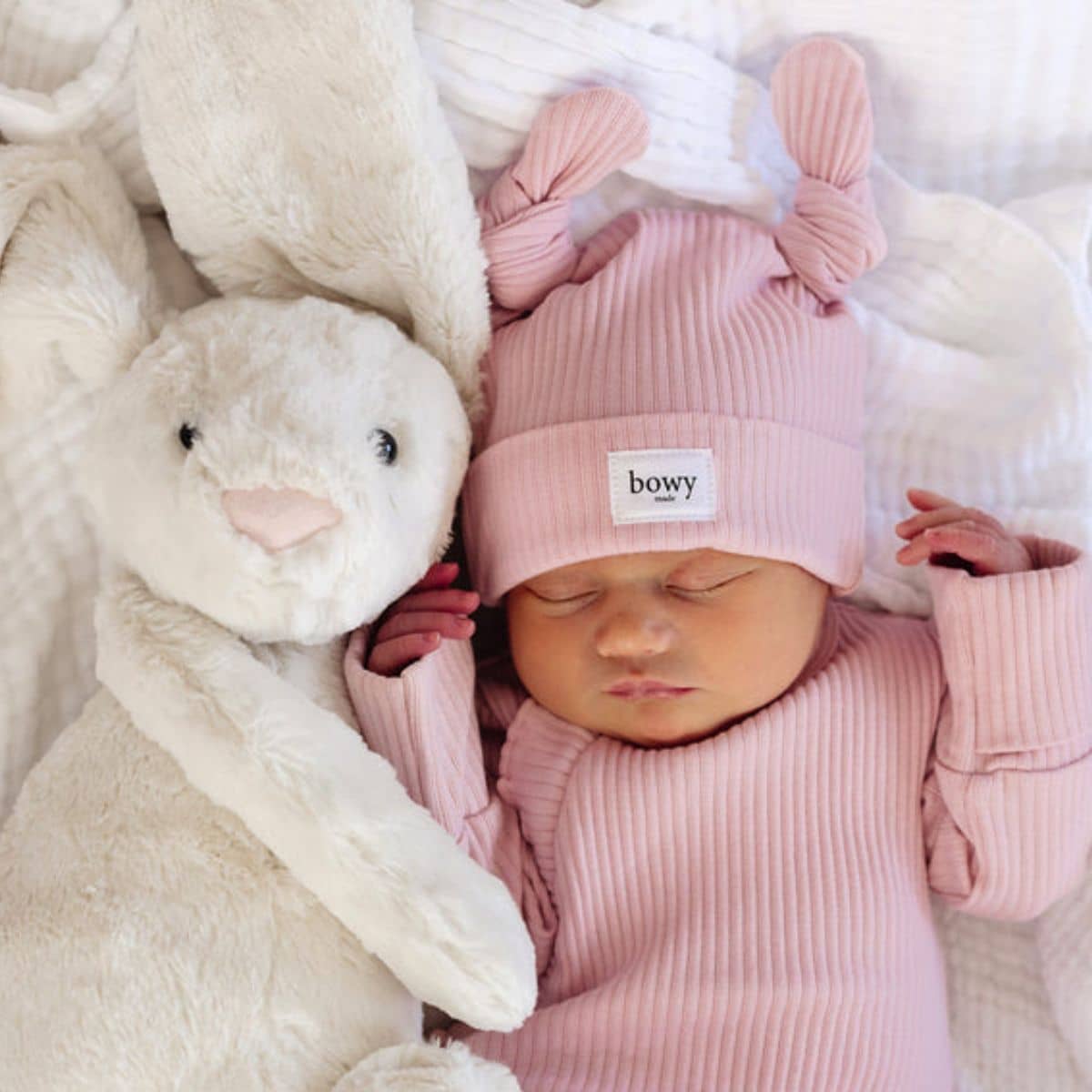Bowy Made Double Knot Beanie - Dusty Pink - Image 7