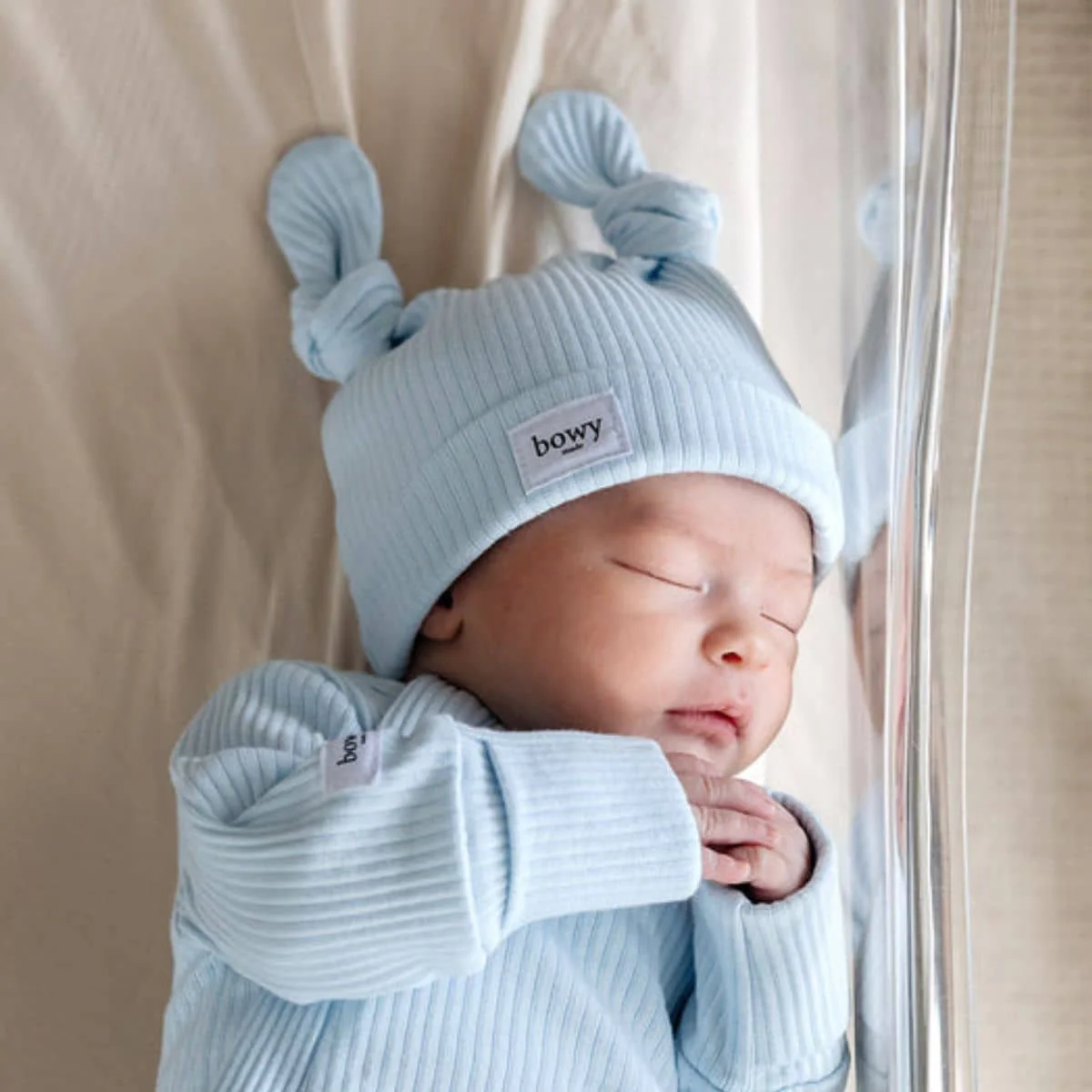 Bowy Made Double Knot Beanie - Powder Blue - Image 11
