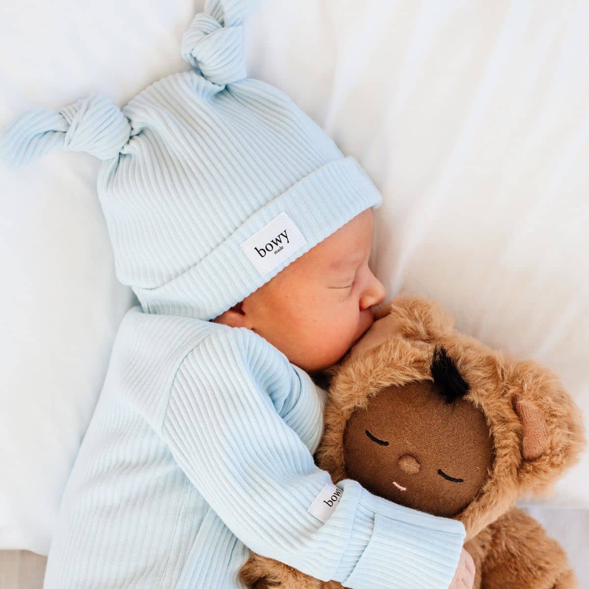 Bowy Made Double Knot Beanie - Powder Blue - Image 6
