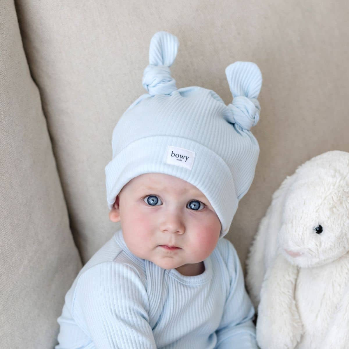 Bowy Made Double Knot Beanie - Powder Blue - Image 9