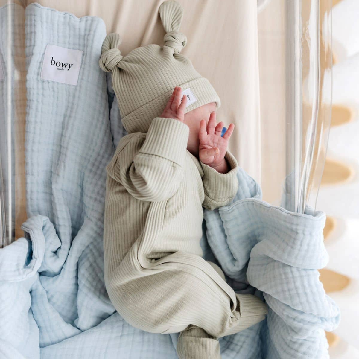 Bowy Made Ribbed Cotton Onesie - Clover - Image 6