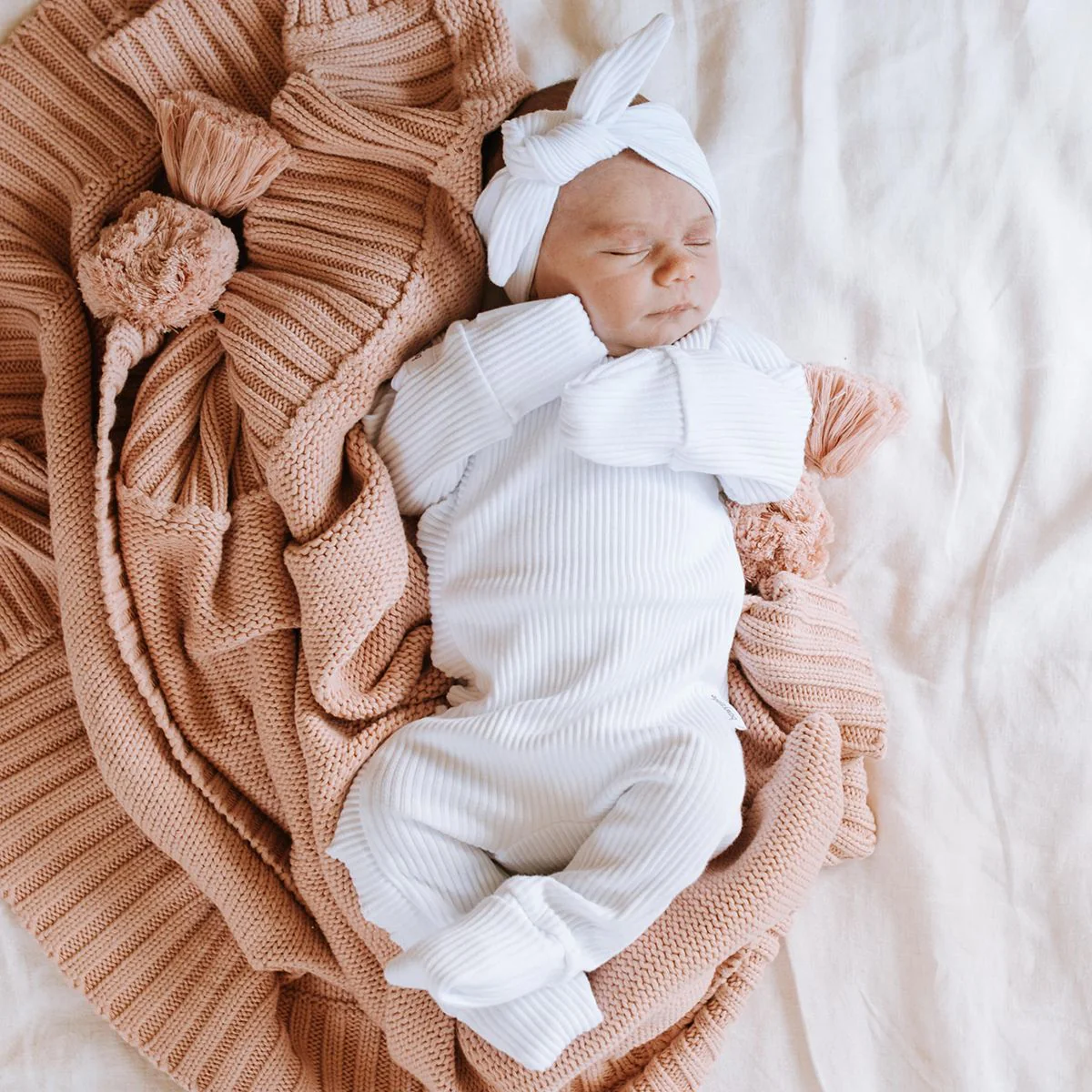 Bowy Made Ribbed Cotton Onesie - White - Image 4