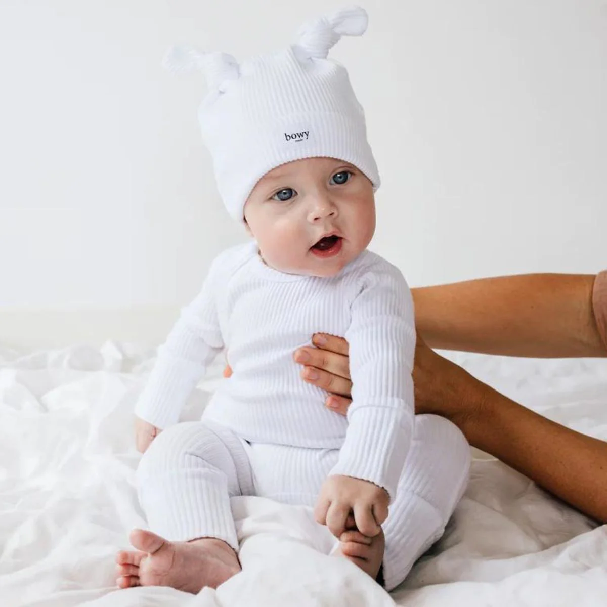 Bowy Made Ribbed Cotton Onesie - White - Image 5