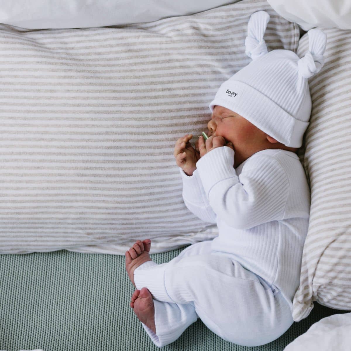 Bowy Made Ribbed Cotton Onesie - White - Image 6