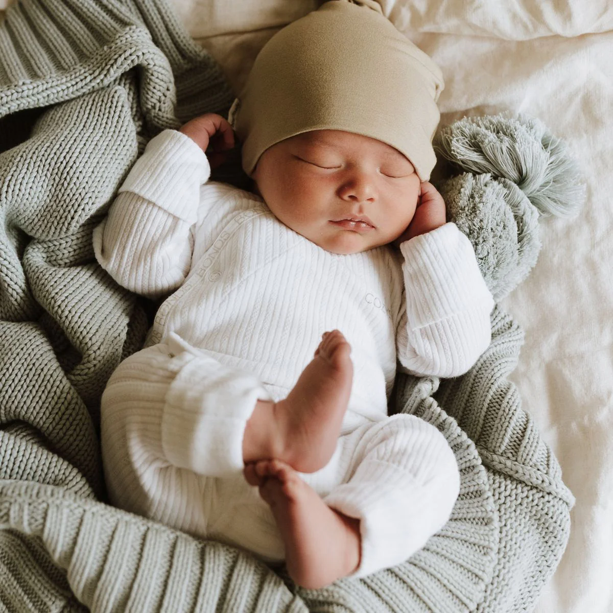 Bowy Made Ribbed Cotton Onesie - White - Image 7
