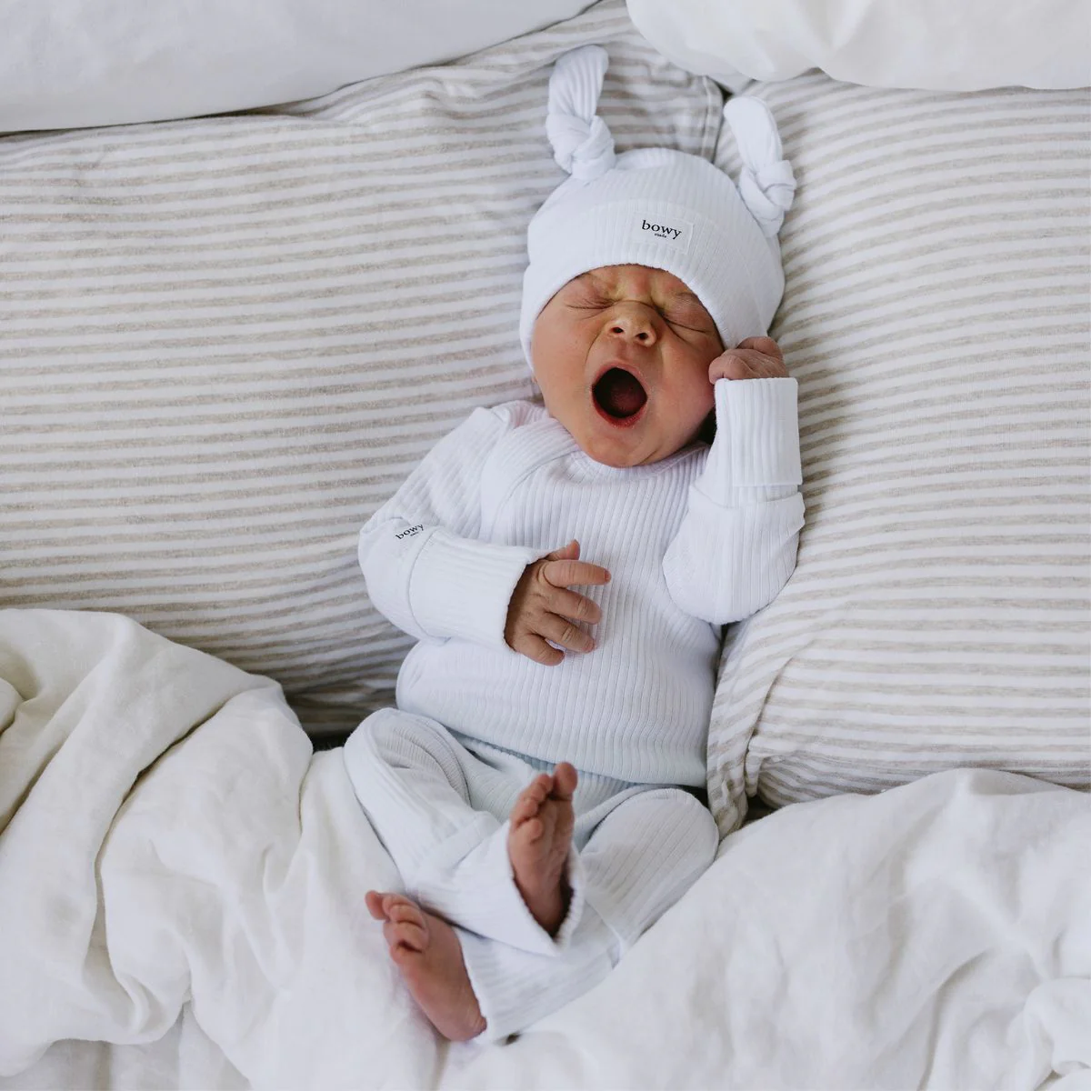 Bowy Made Ribbed Cotton Onesie - White - Image 8