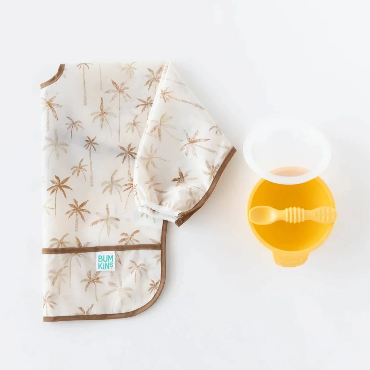 Bumkins Waterproof Sleeved Bib - Palm Daze - Image 3