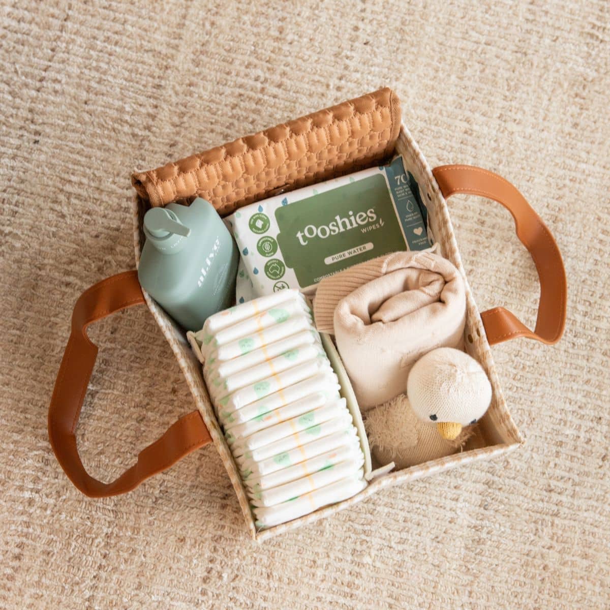 Bunnie Caddie Deluxe Mini Nappy Organiser - Houndstooth Tan - Image 6