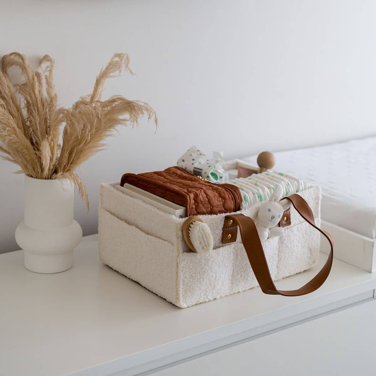 Bunnie Caddie Deluxe Mini Nappy Organiser - Teddy Cream - Image 2