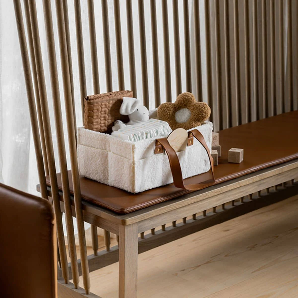 Bunnie Caddie Deluxe Mini Nappy Organiser - Teddy Cream - Image 4
