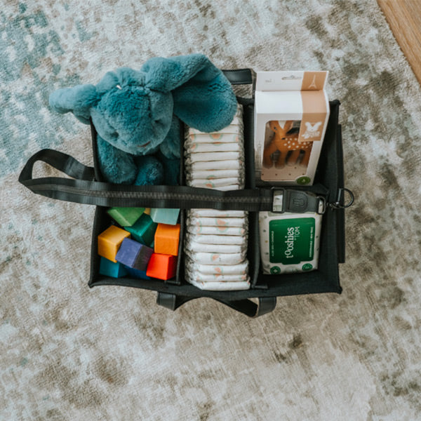 Bunnie Caddie Deluxe Nappy Organiser - Black - Image 4