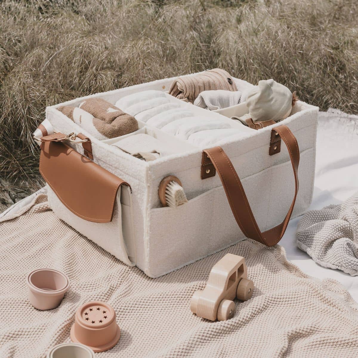 Bunnie Caddie Deluxe Nappy Organiser - Teddy Cream - Image 2