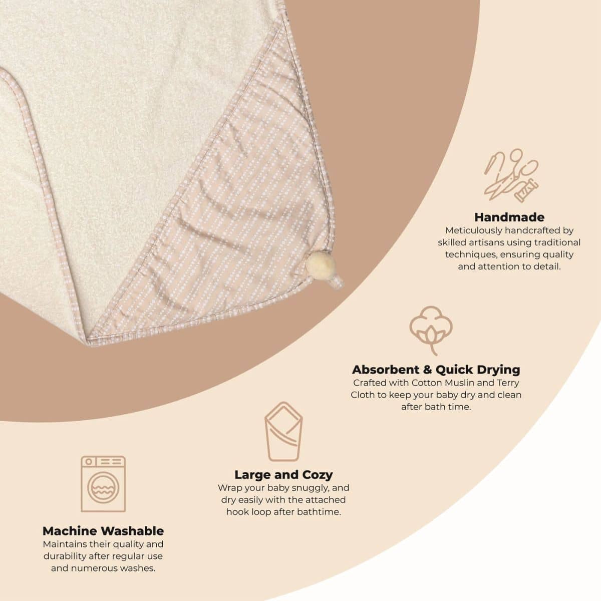Crane Baby Hooded Towel - Cove Dot - Image 3