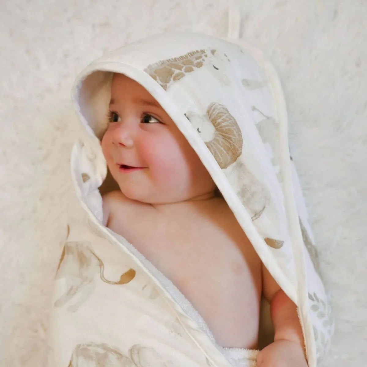 Crane Baby Hooded Towel - Kendi Safari Animal - Image 2