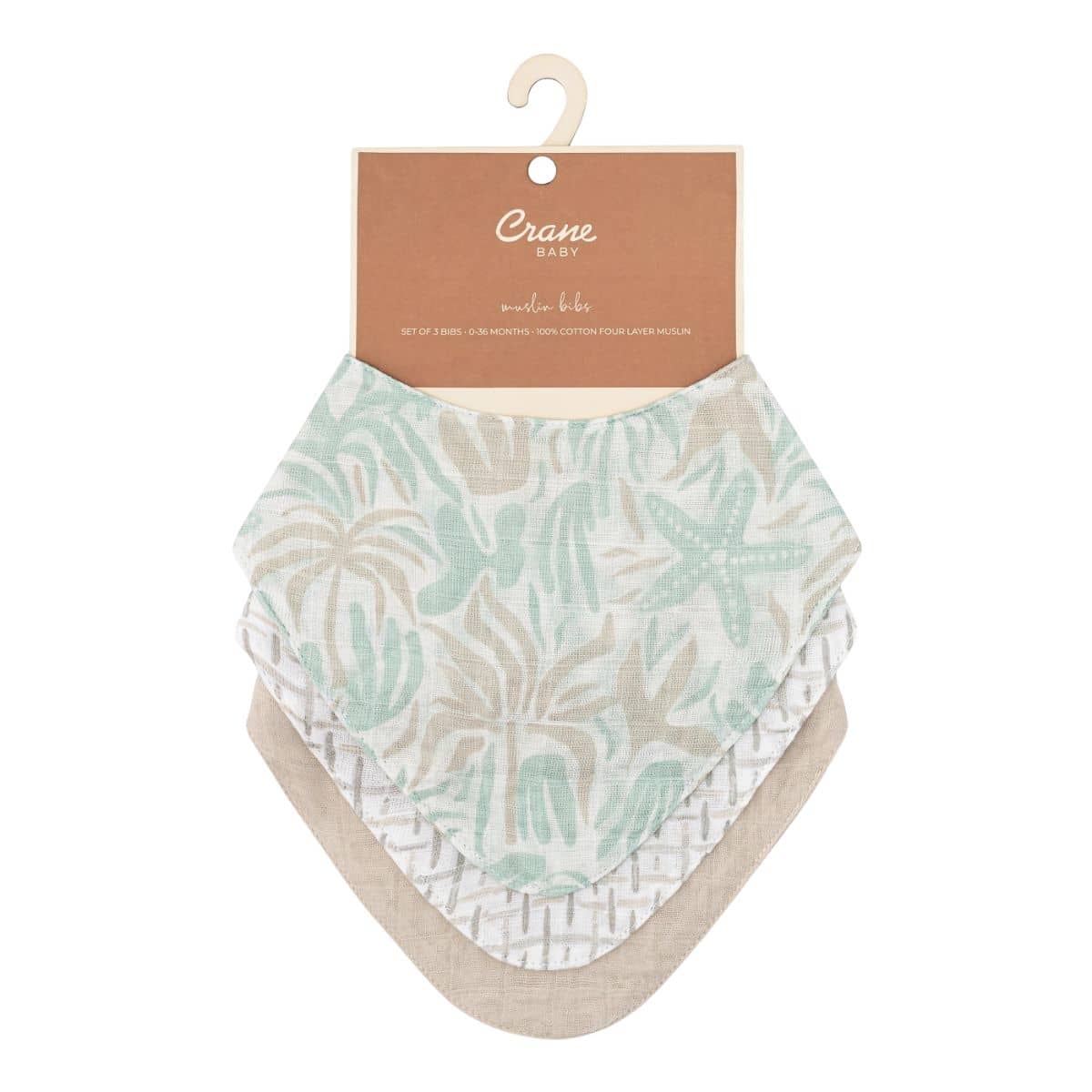 Crane Baby Muslin Bib Set - Cove Beach Life - Image 5