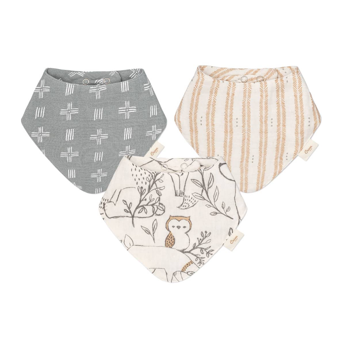 Crane Baby Muslin Bib Set - Ezra
