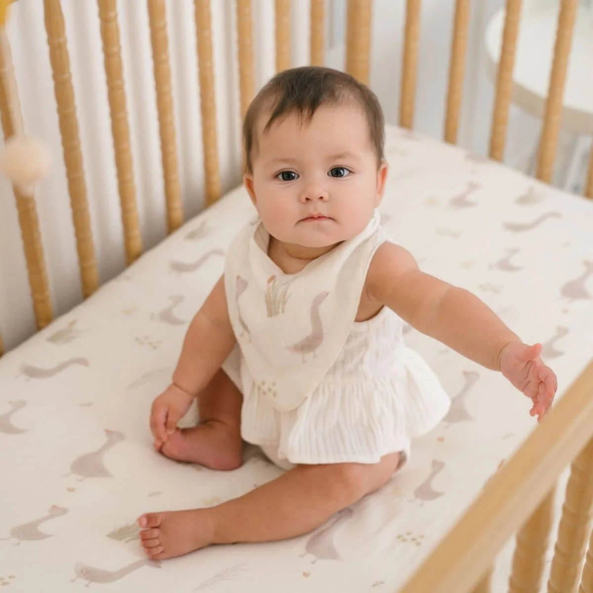 Crane Baby Muslin Bib Set - Charlie Farmhouse Goose - Image 4