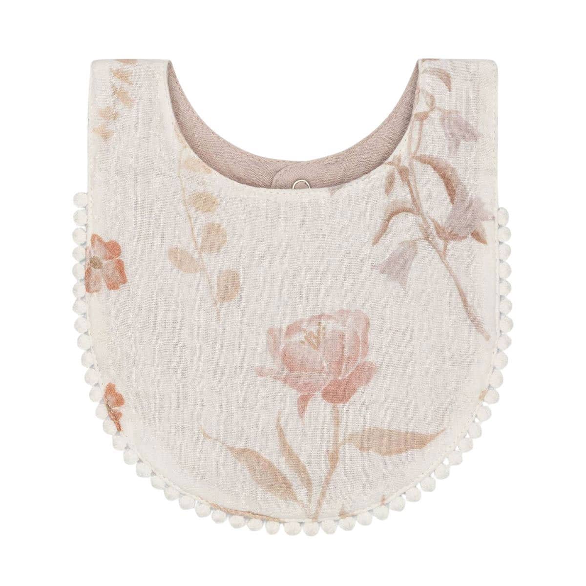Crane Baby Muslin Bib Set - Violet Floral - Image 6