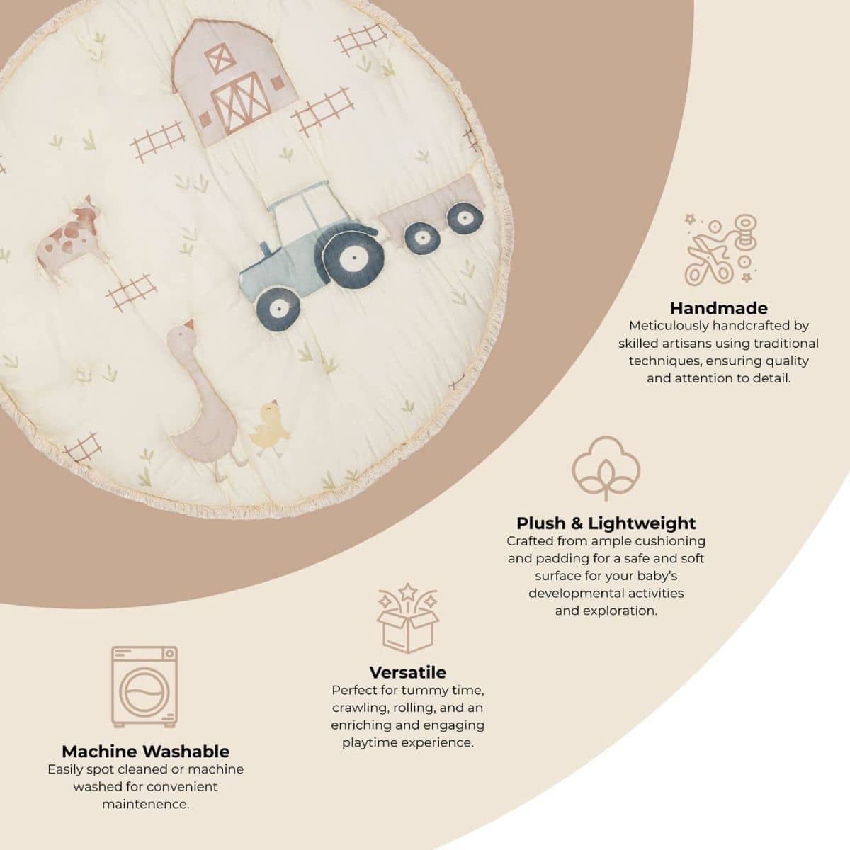 Crane Baby Quilted Baby Play Mat - Charlie Farmhouse - Image 6