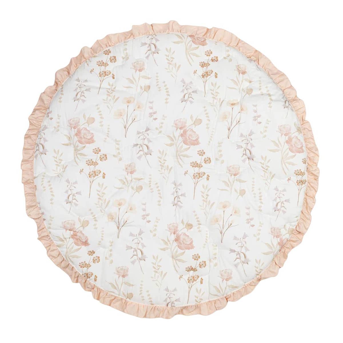 Crane Baby Quilted Baby Play Mat - Violet Floral Ruffle