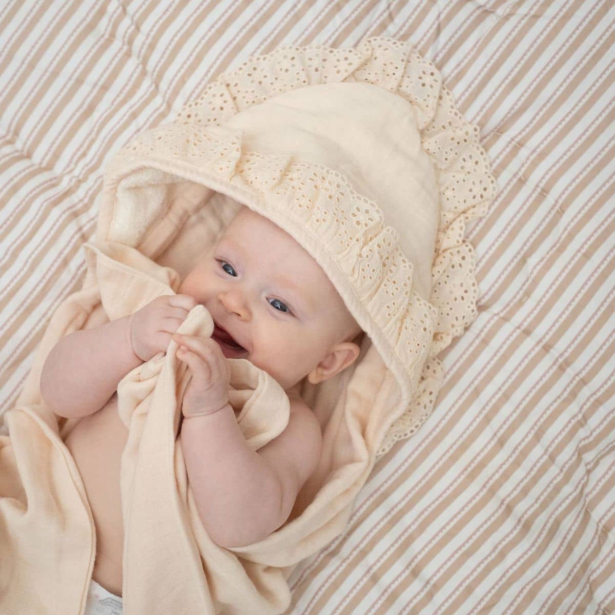 Crane Baby Ruffle Hooded Towel - Violet Floral - Image 2