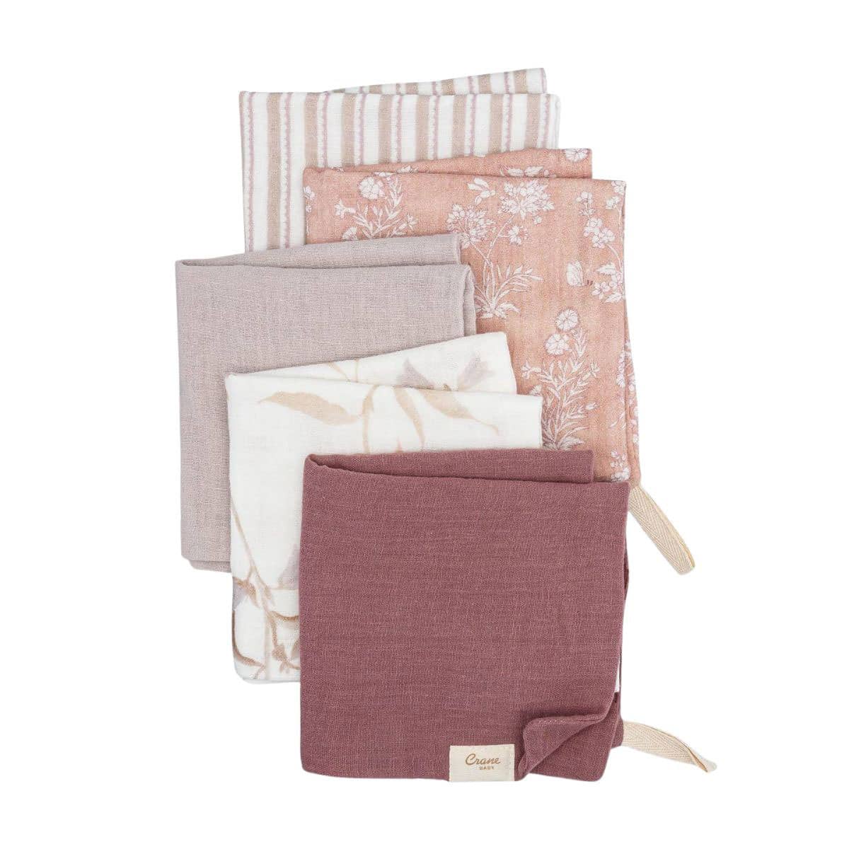 Crane Baby Wash Cloth Set - Violet Floral - Image 4
