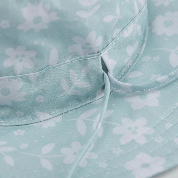Cubs & Co. Baby Bucket Hat - Floral Green - Newborn - Image 3