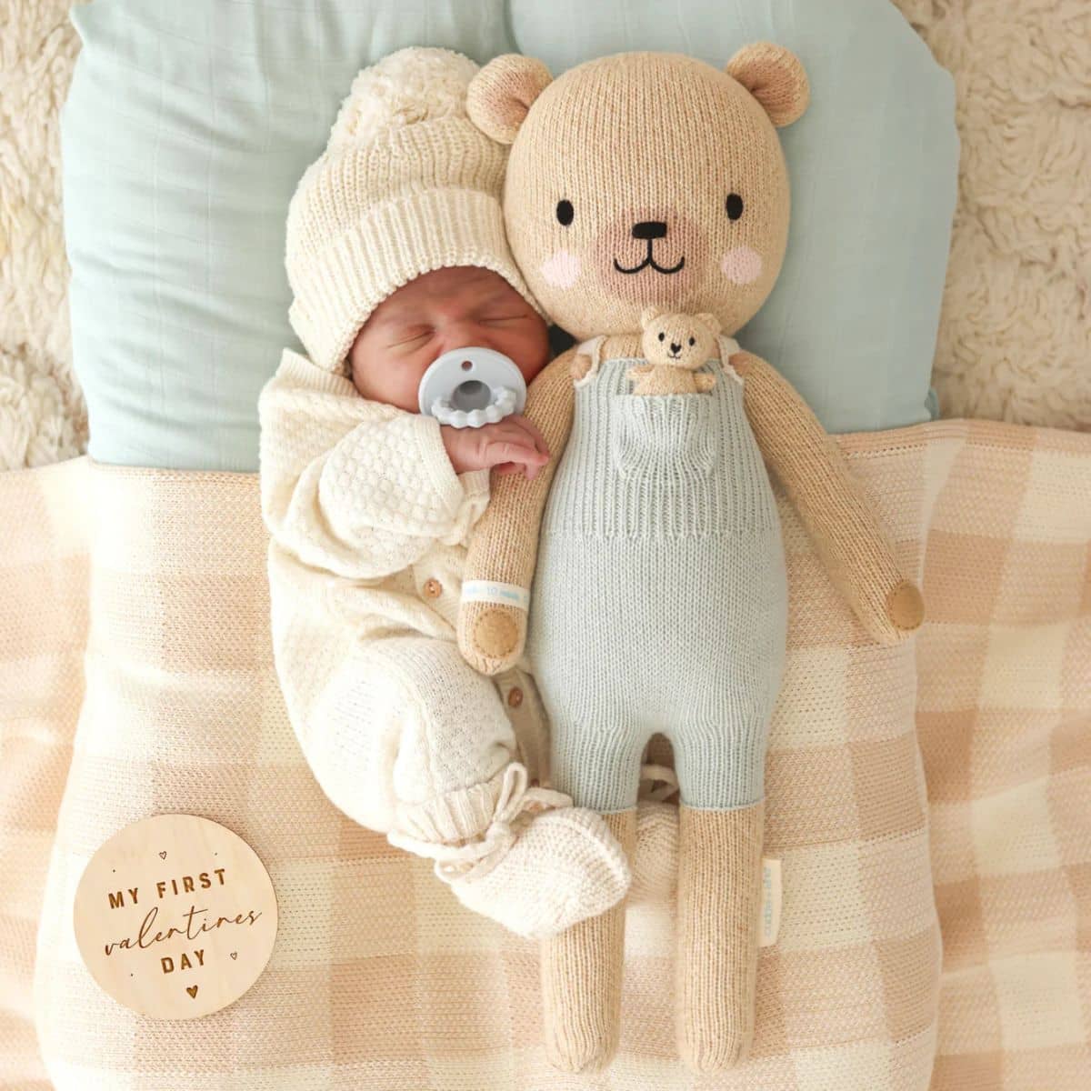 Cuddle + Kind Hand-Knit Doll - Alexander the Honey Bear - Image 2