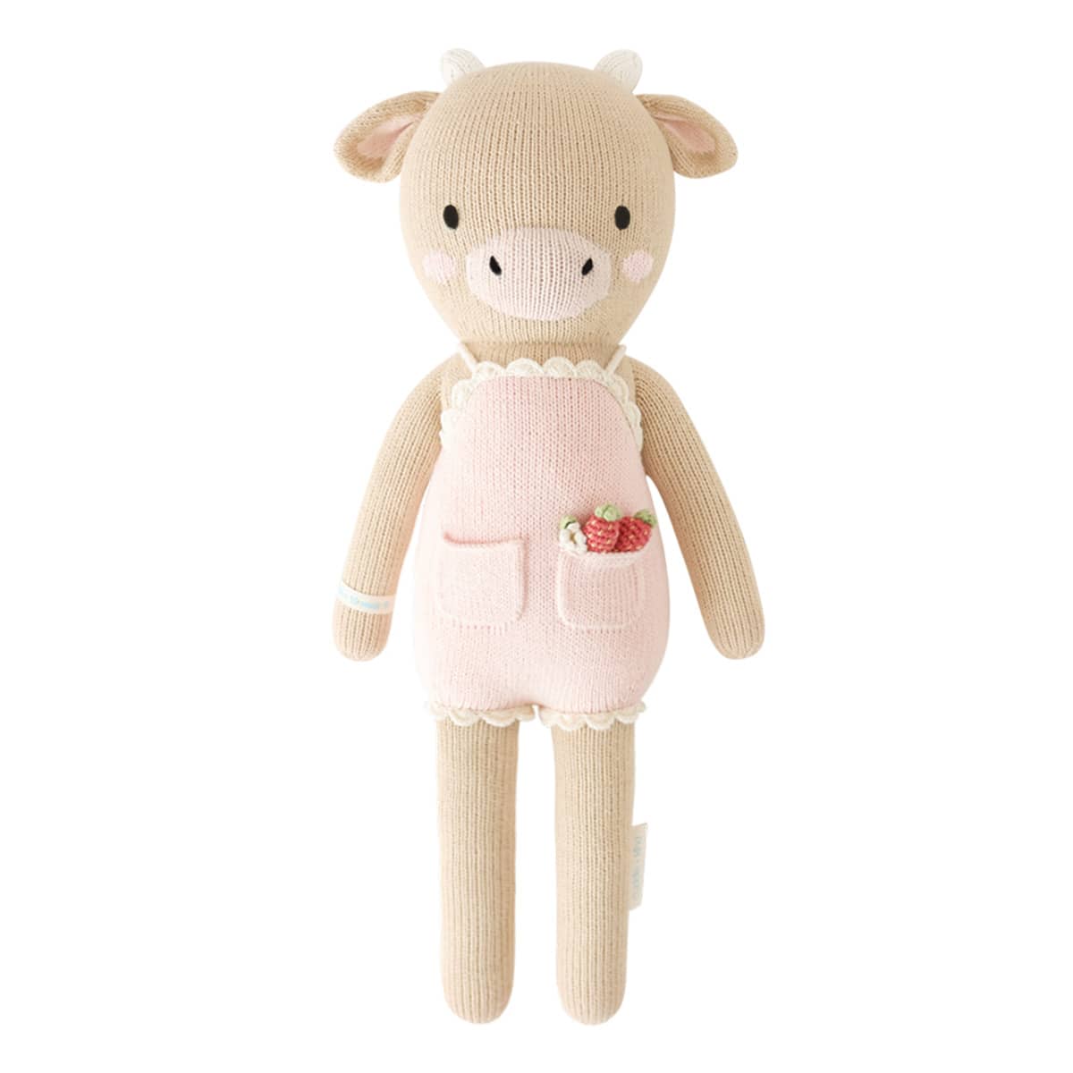 Cuddle + Kind Hand-Knit Doll - Ava the Cow (powder pink) - Image 3