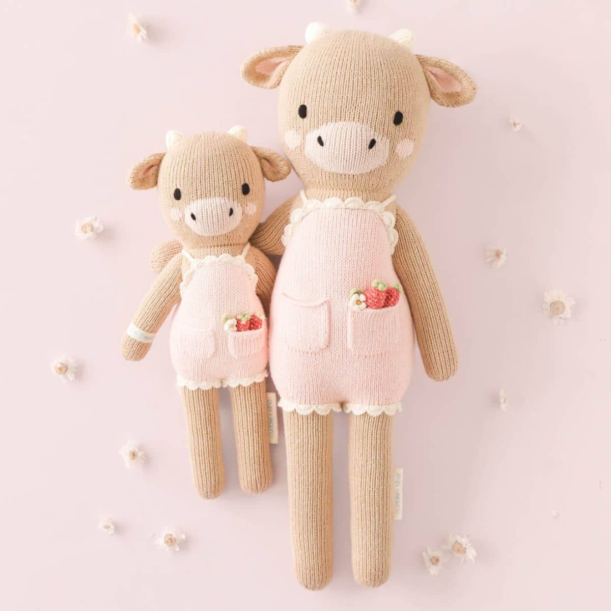 Cuddle + Kind Hand-Knit Doll - Ava the Cow (powder pink) - Image 5