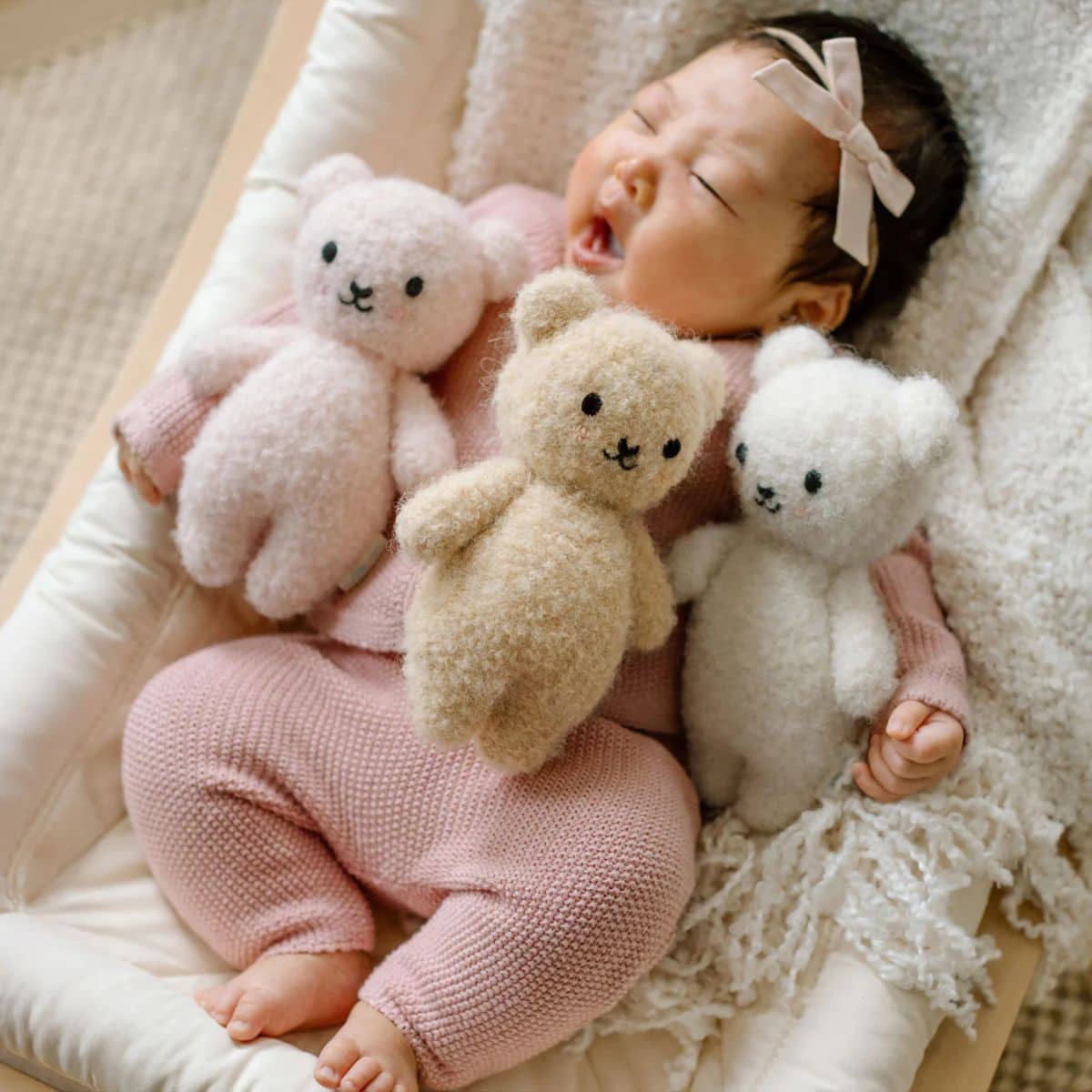 Cuddle + Kind Hand-Knit Doll - Baby Bouclé Bear (honey) - Image 5