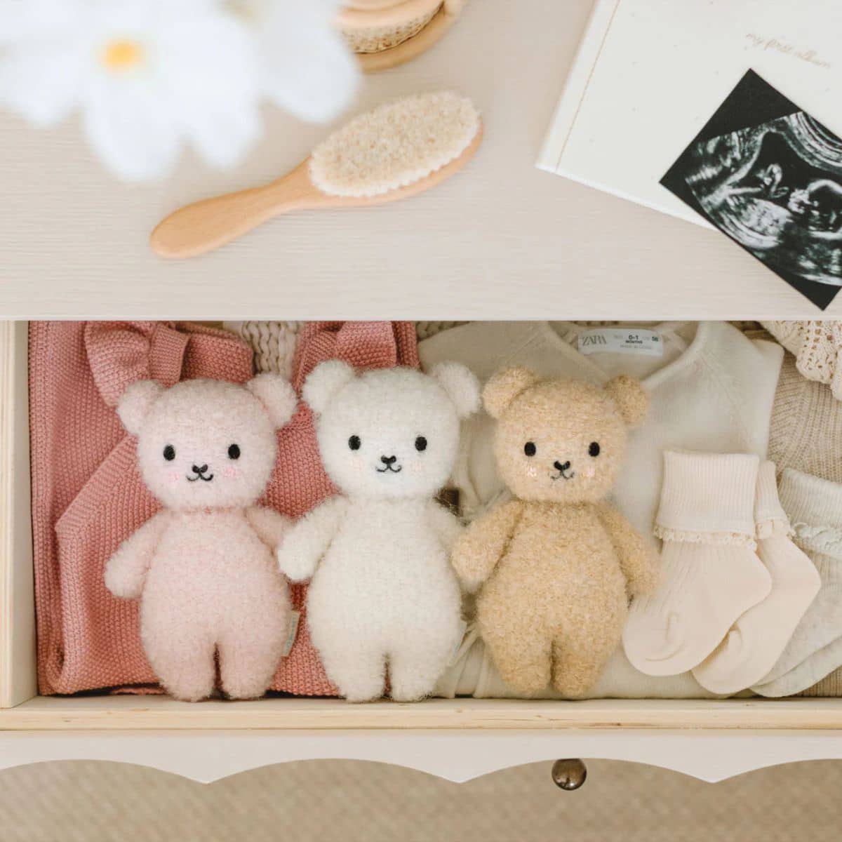 Cuddle + Kind Hand-Knit Doll - Baby Bouclé Bear (honey) - Image 7
