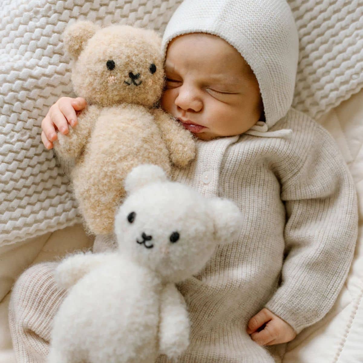 Cuddle + Kind Hand-Knit Doll - Baby Bouclé Bear (ivory) - Image 2