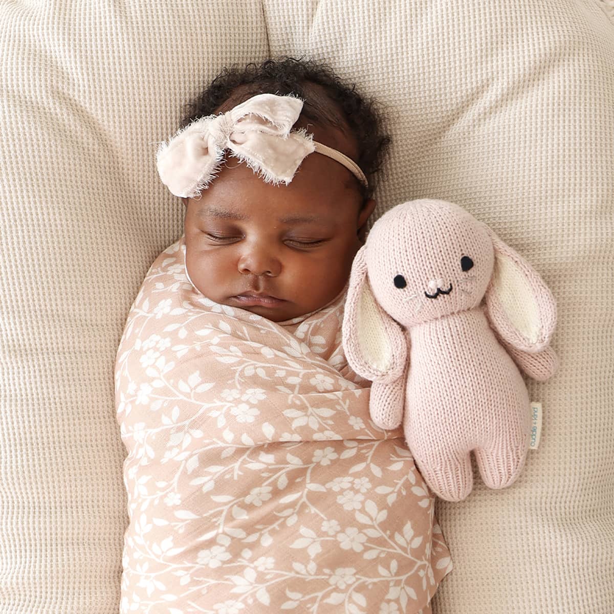 Cuddle + Kind Hand-Knit Doll - Baby Bunny (rose) - Image 2