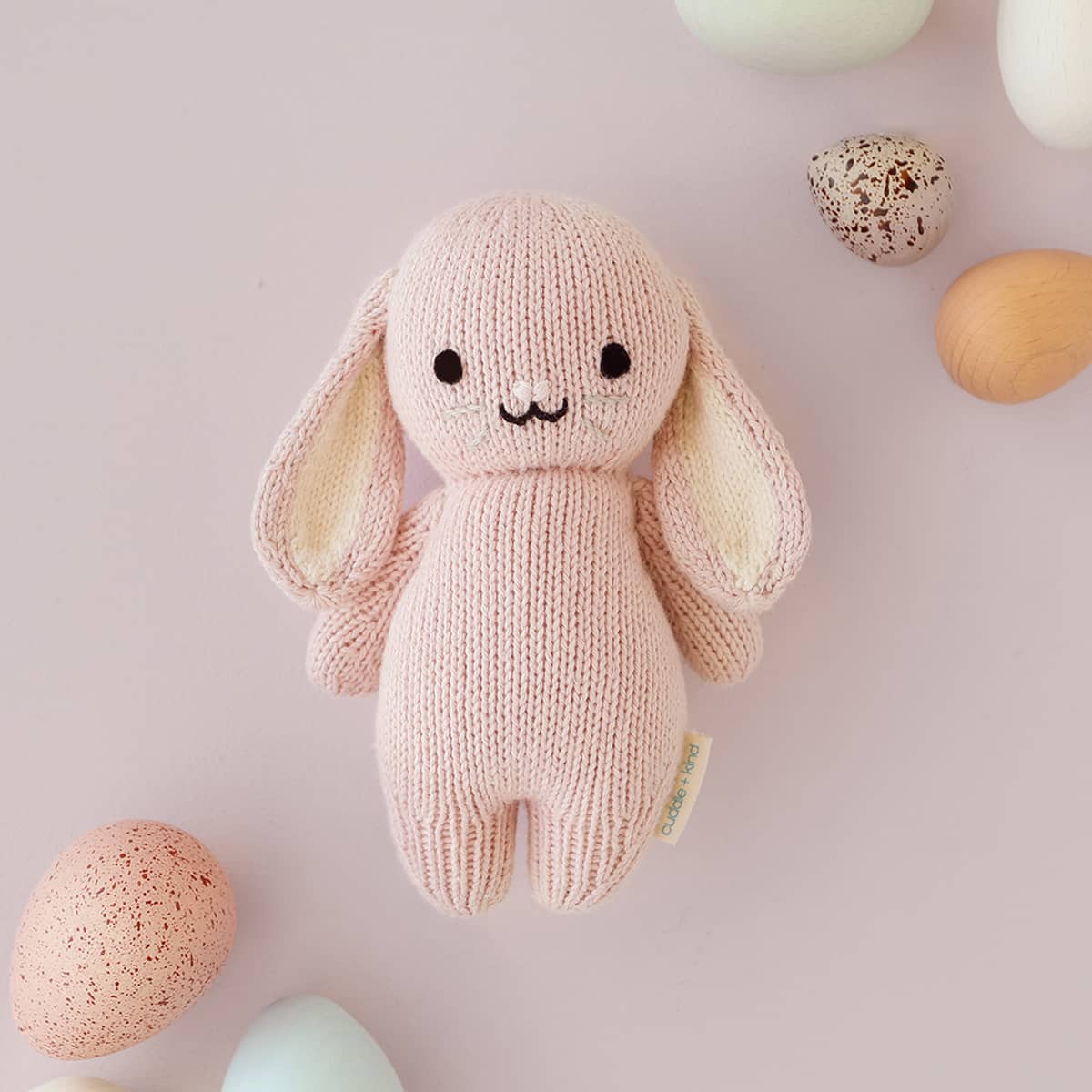 Cuddle + Kind Hand-Knit Doll - Baby Bunny (rose) - Image 3