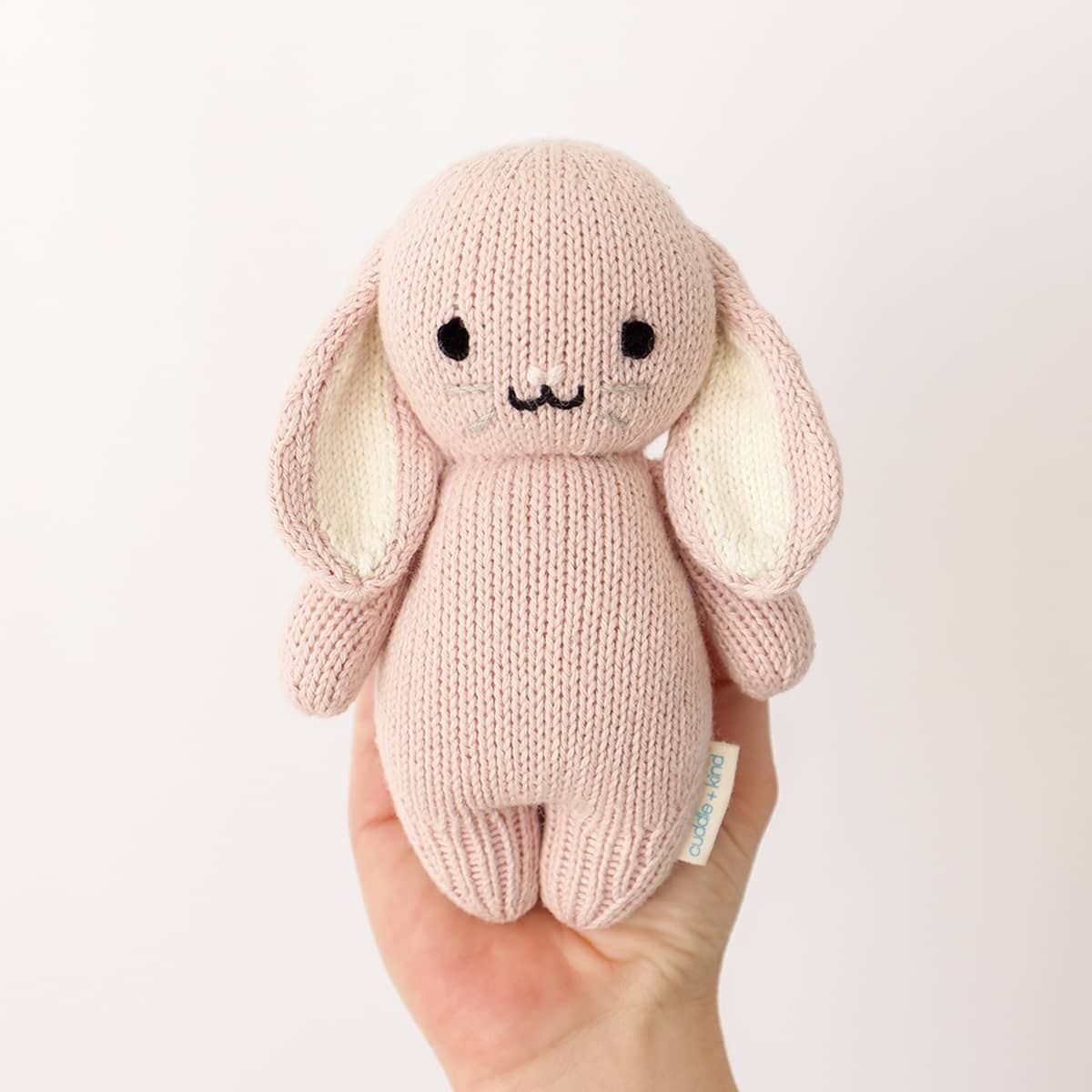 Cuddle + Kind Hand-Knit Doll - Baby Bunny (rose) - Image 4