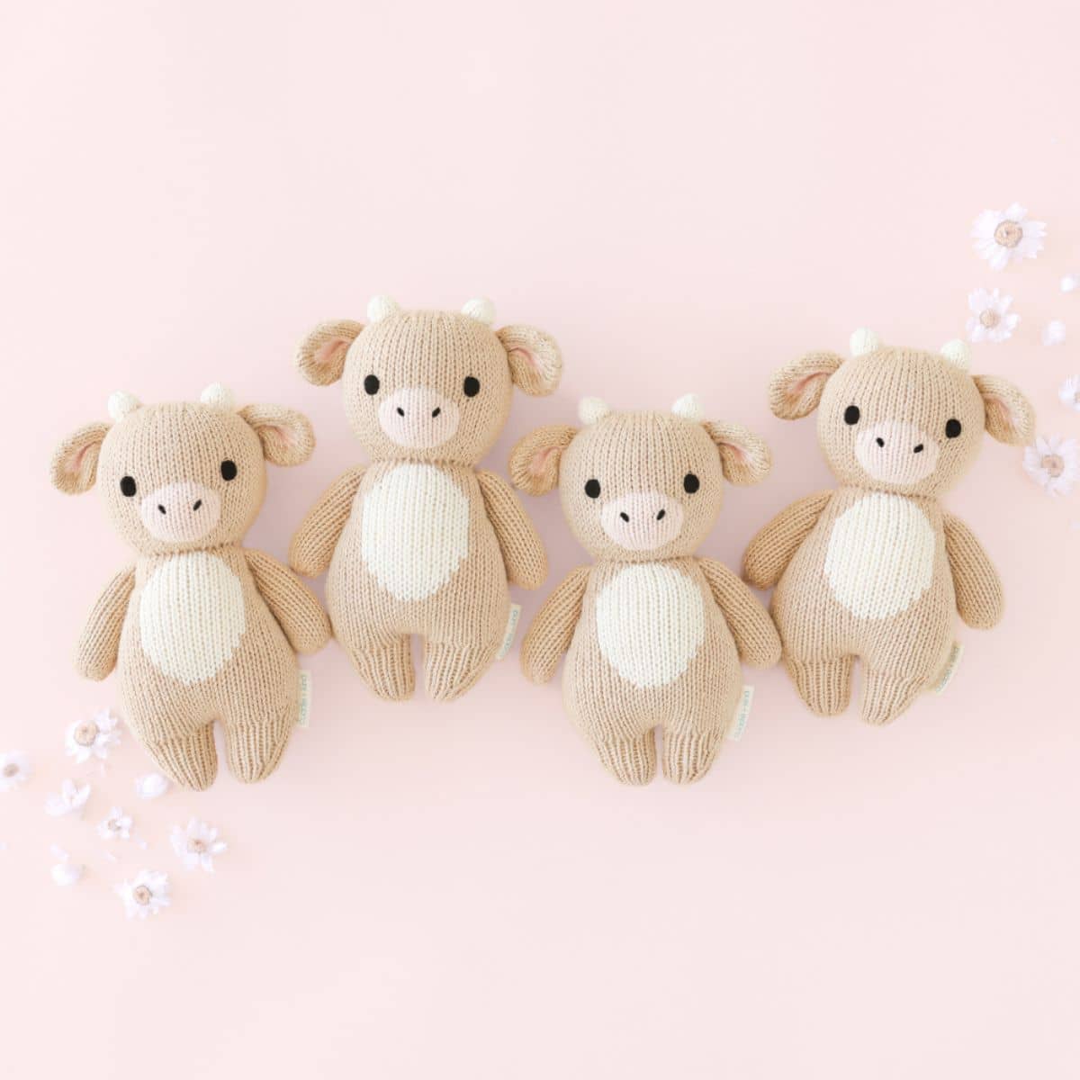 Cuddle + Kind Hand-Knit Doll - Baby Cow (jersey) - Image 3
