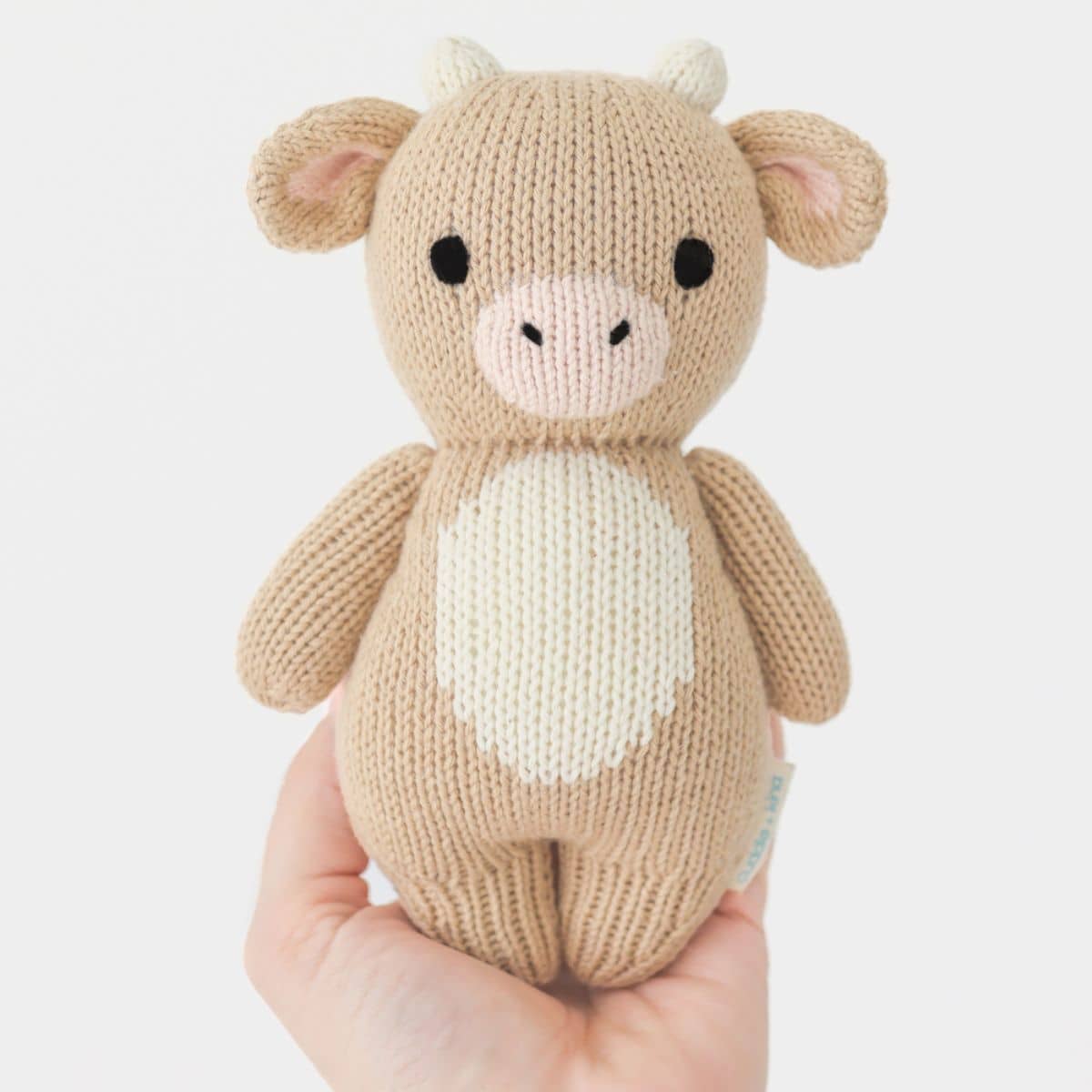 Cuddle + Kind Hand-Knit Doll - Baby Cow (jersey) - Image 4